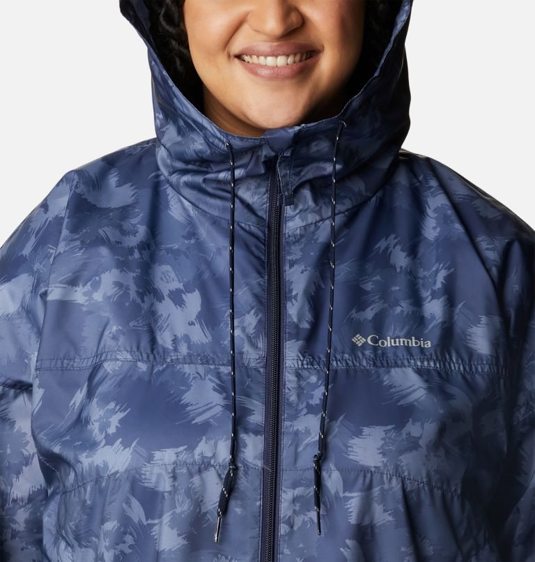 Jacheta Columbia Flash Challenger Novelty Windbreaker Dama Bleumarin | Plus Size PBAM1S078